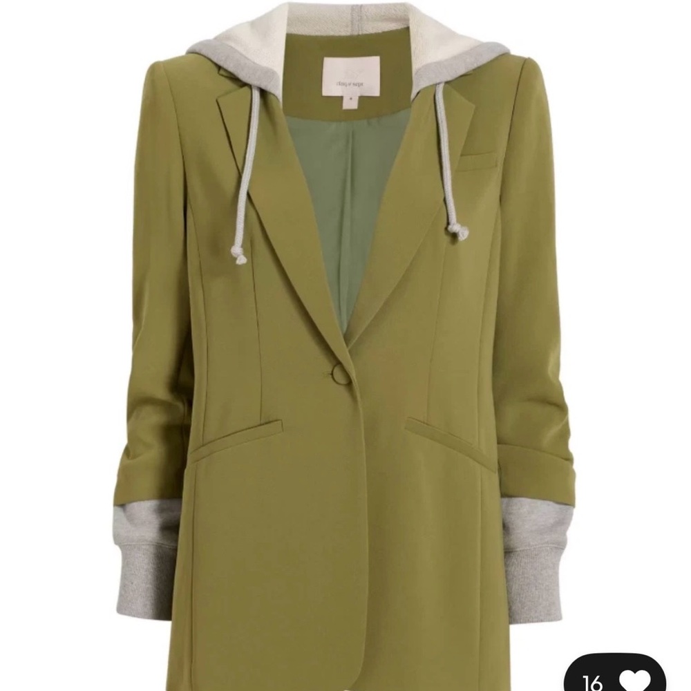 Cinq à Sept Olive Blazer with Hood